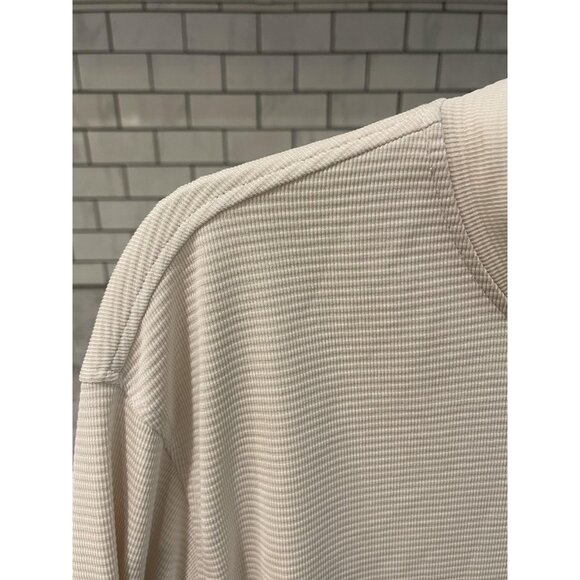 Bugatchi Shirt Mens Large Beige Modal Blend Long Sleeve Textured Knit Crewneck - Picture 2 of 9